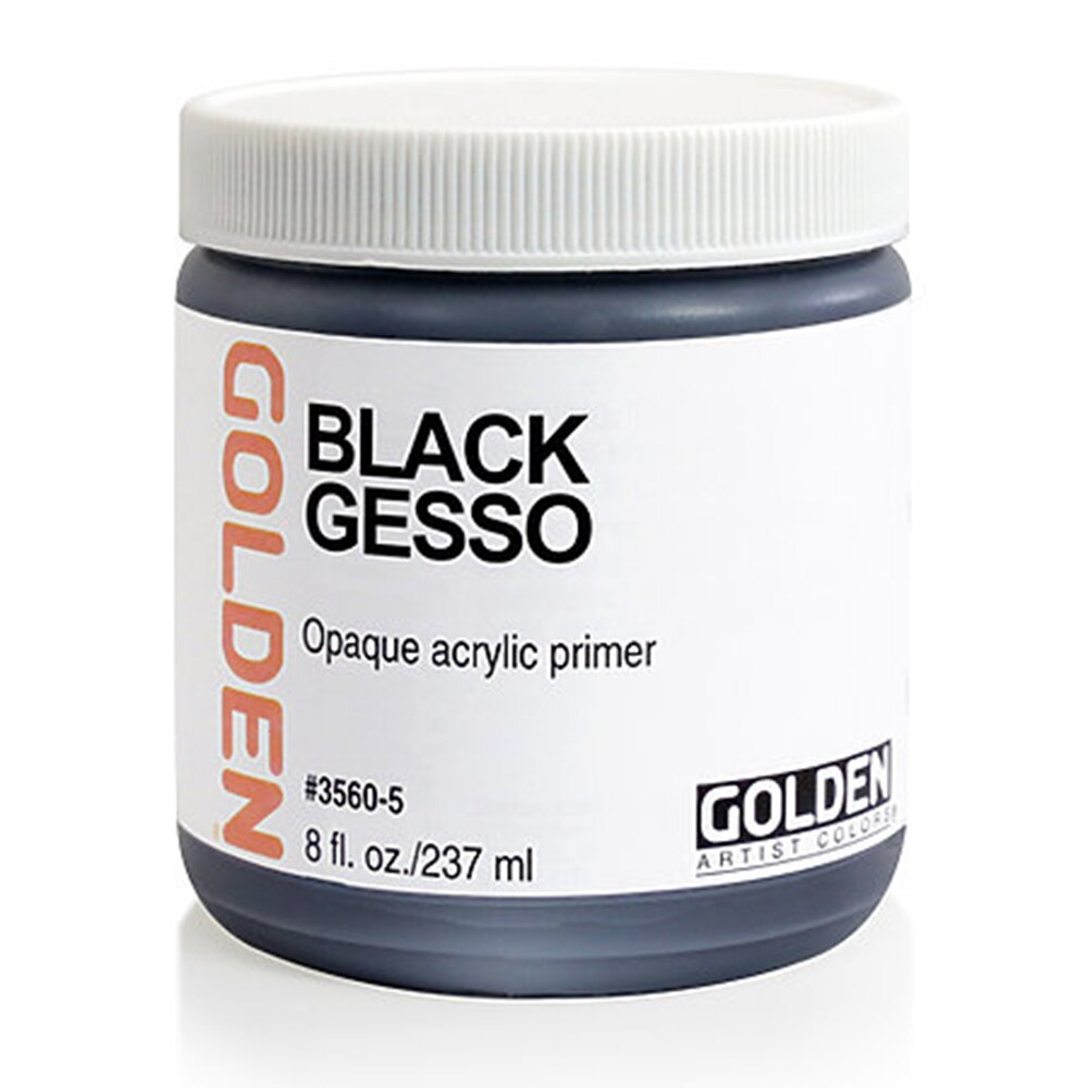 Golden, Gesso, Black, 8 ounce